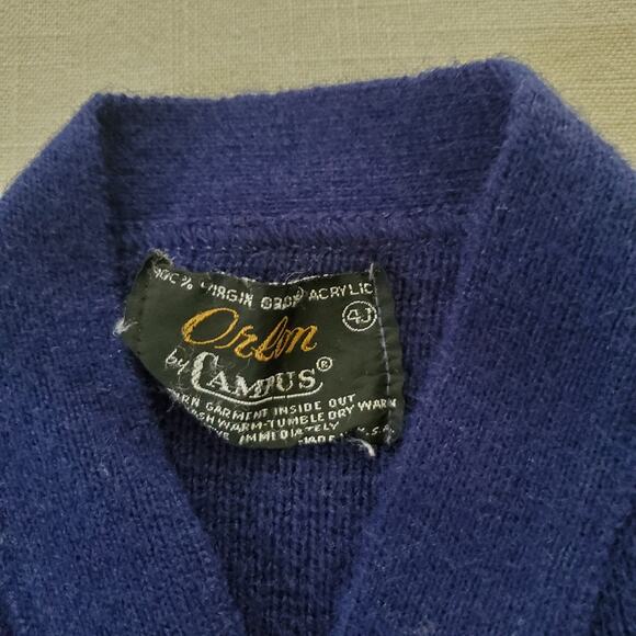 Vintage Navy Knit Cardigan 3t *missing buttons - Picture 3 of 6